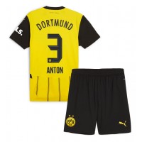 Borussia Dortmund Waldemar Anton #3 Domáci Detský futbalový dres 2024-25 Krátky Rukáv (+ trenírky)